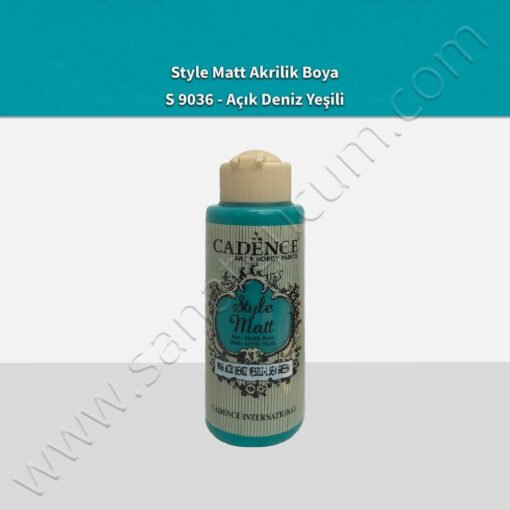 Cadence Style Matt Akrilik Boya 120 ml. S9036 Açık Deniz Yeşili