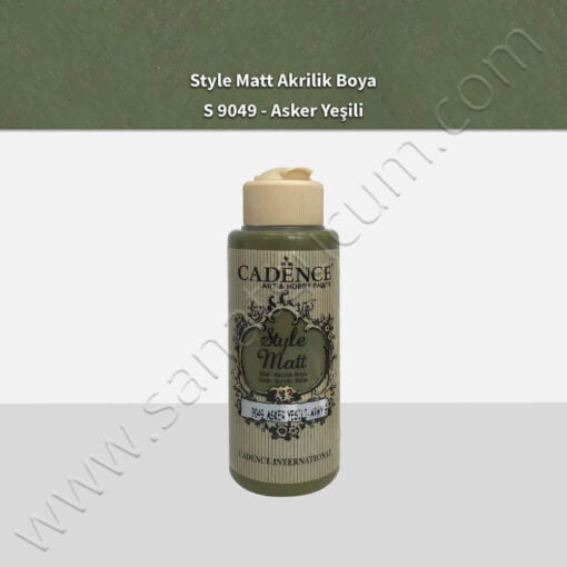 Cadence Style Matt Akrilik Boya 120 ml. S9049 Asker Yeşili