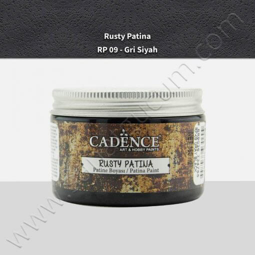 Cadence Rusty Patina Boyası 150 ml. Gri Siyah